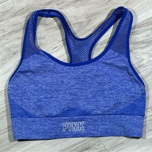VICTORIA’S SECRET PINK SPORT Blue Seamless Lightly Lined Racerback Sports Bra M